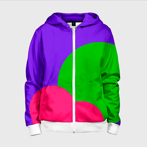 Детская толстовка 3D на молнии на заказ
